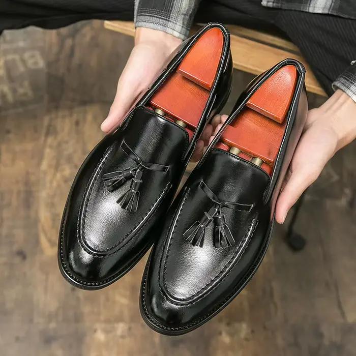 Chaussures en cuir décontractées pour hommes, nouveau style printemps, style britannique tendance, c