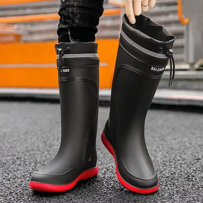 Chaussures de pluie bottes imperméables imperméables pour hommes quatre saisons semelles souples ant