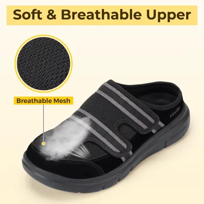 FitVille Pantoufles larges pour hommes avec support de voûte plantaire Mules pantoufles de maison re