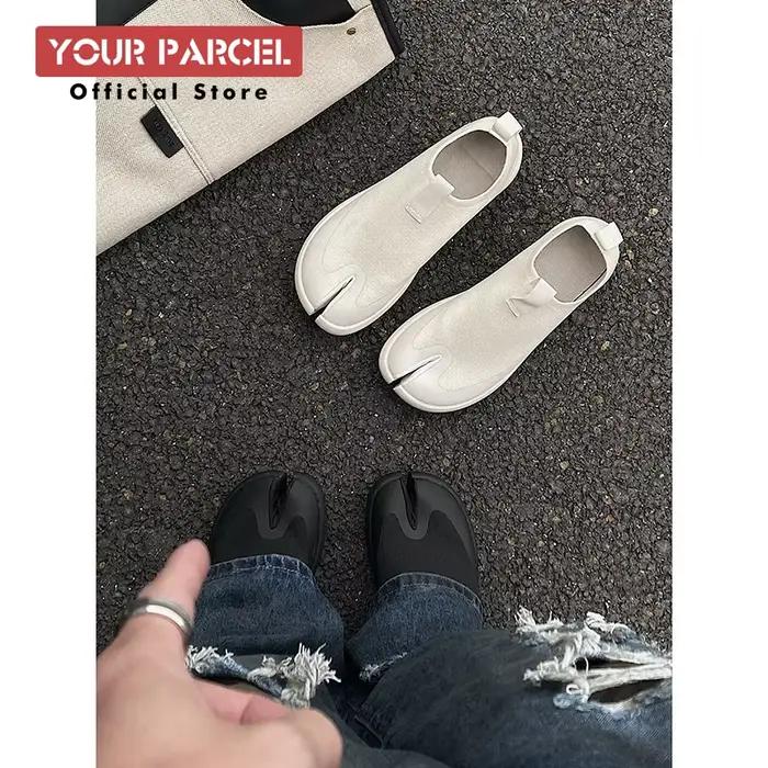 Chaussures Tabi pour hommes, nouvelle collection d'été, respirantes, en tricot, à bout fendu, décont