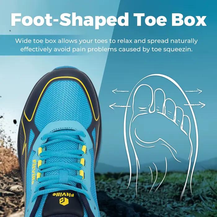 FitVille chaussures de course antidérapantes baskets pour hommes Extra large léger pour hommes pieds
