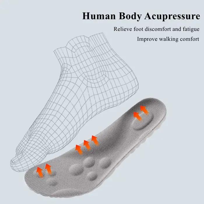 Semelles de sport 4D Coussinets ultra-doux à haute élasticité Coussin déodorant antibactérien anti-d