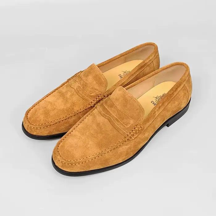 Mocassins de conduite pour hommes faits à la main chaussures en daim cuir Penny mocassins sans lacet
