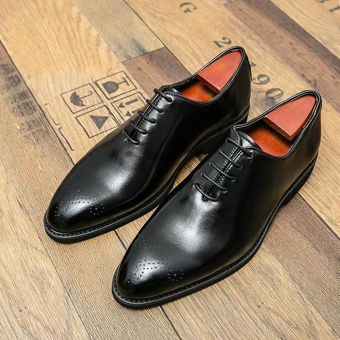 Nouveau Chaussures richelieu à semelle rouge hommes d'affaires noirs chaussures formelles à lacets b