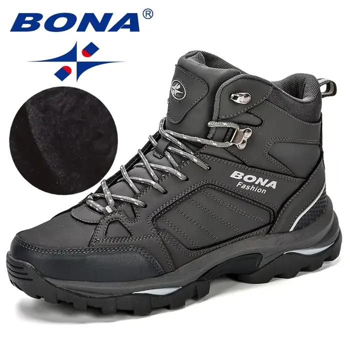 BONA hommes bottes anti-dérapant chaussures en cuir hommes populaire confortable printemps automne h