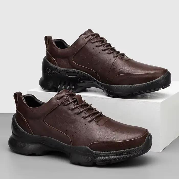 Oxford – chaussures d'ascenseur décontractées en cuir de vache pour hommes, ajourées et respirantes,