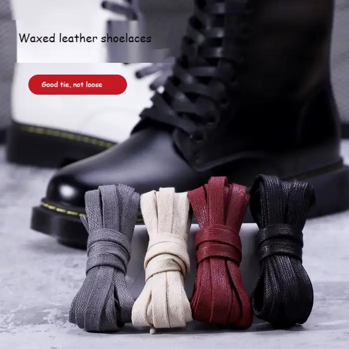 1 paire de lacets en coton ciré 0.8 CM de largeur lacets plats imperméables bottes unisexe baskets d