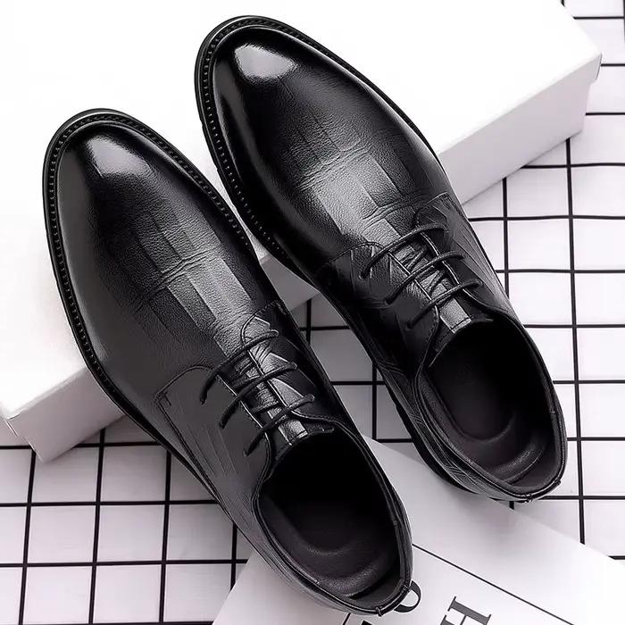 Chaussures habillées en cuir pour hommes, chaussures Oxford de luxe à lacets pour hommes, chaussures
