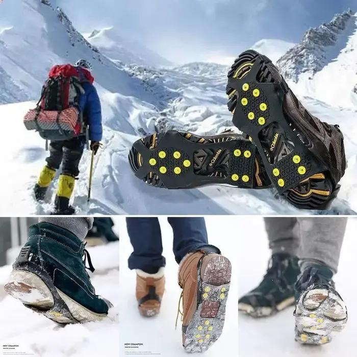 10 goujons neige glace griffe anti-dérapant neige glace Thermo plastique élastomère chaussures d'esc