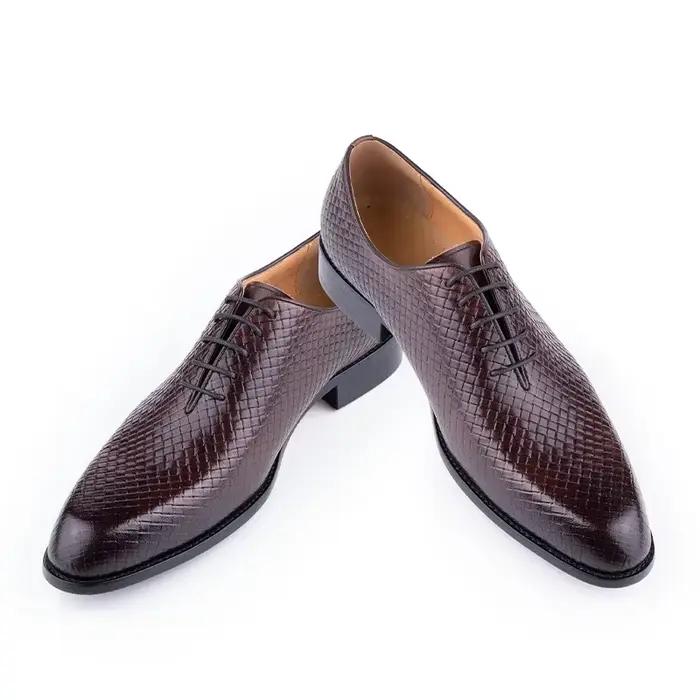 Chaussures Oxford en cuir véritable pour hommes, chaussures de bureau d'affaires décontractées, conf