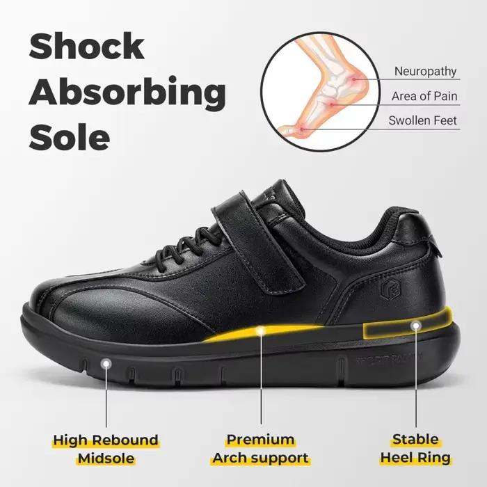 FitVille hommes chaussures de marche larges décontracté confortable Oxford chaussure léger soutien d