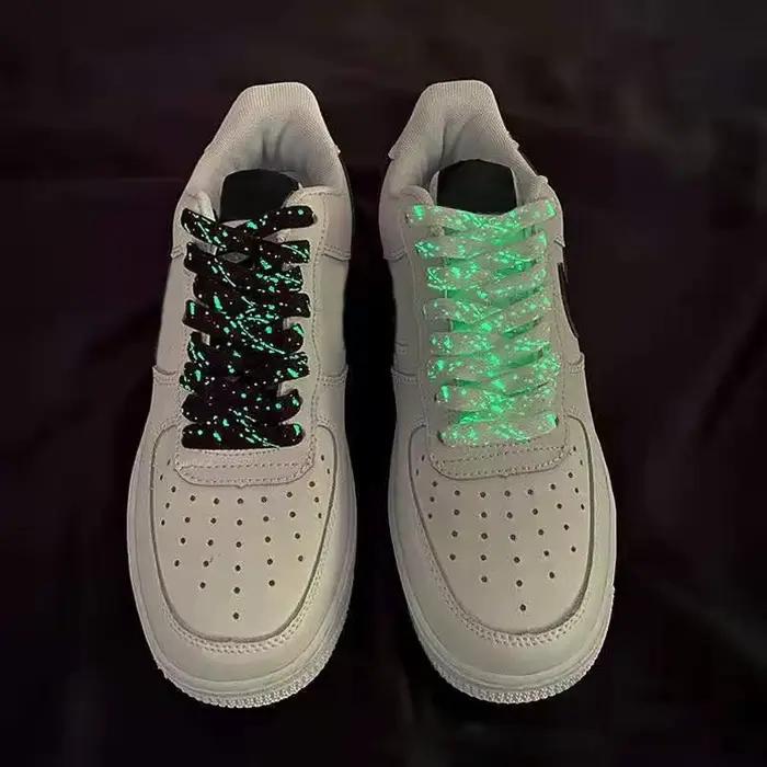 Lacets de chaussures lumineux lacets fluorescents brillants pour baskets lacets plats chaussures lac
