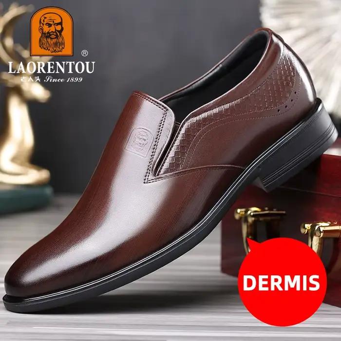 LAORENTOU-Chaussures en cuir véritable, respirantes et décontractées, version coréenne, formelles, b