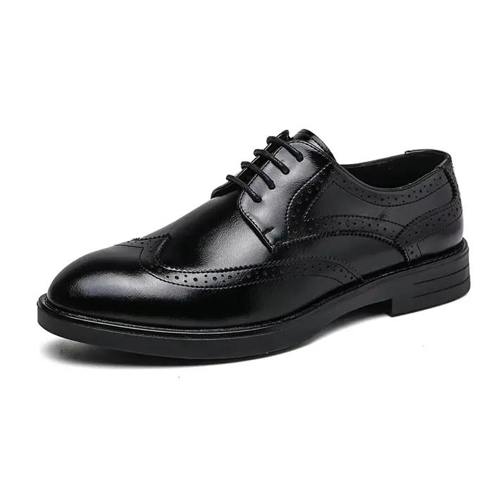 Nouvelles Chaussures Richelieu Homme Printemps-Automne 2024 Style Britannique Marron – Chaussures Ha