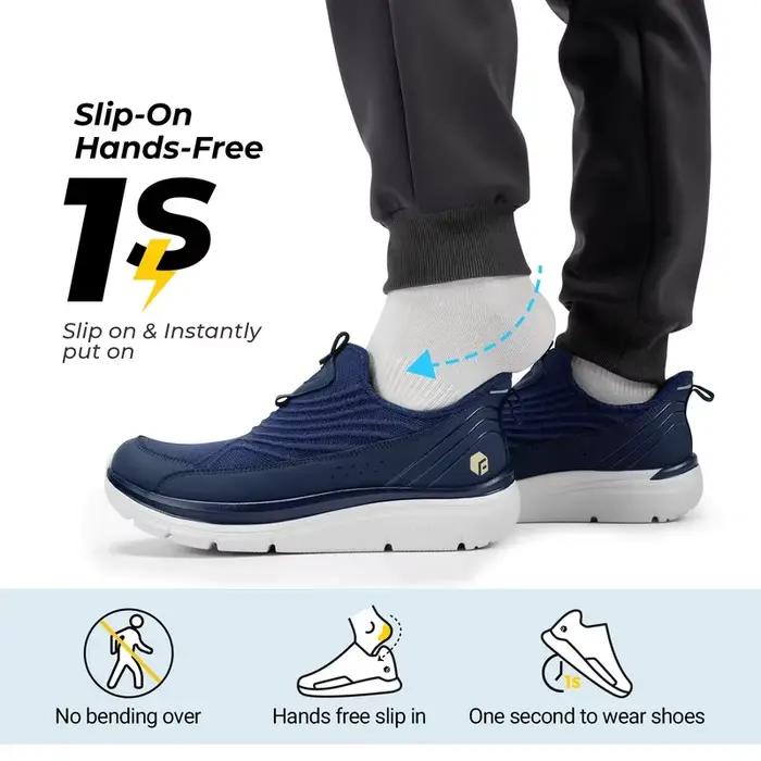 Fitville large hommes chaussures de course à enfiler léger respirant en plein air décontracté sport