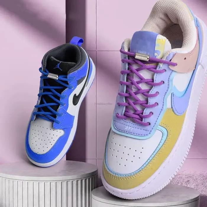 Nouveau Lacets de chaussures sans cravate lacets élastiques baskets lacets ronds sans attaches enfan