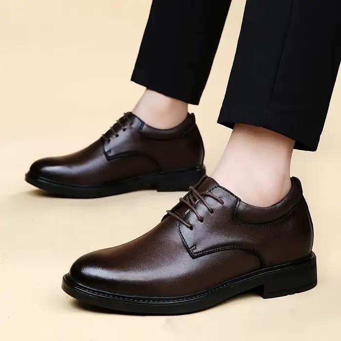 Chaussures formelles britanniques en cuir pour hommes, chaussures de mariage, élévateur de robe de b