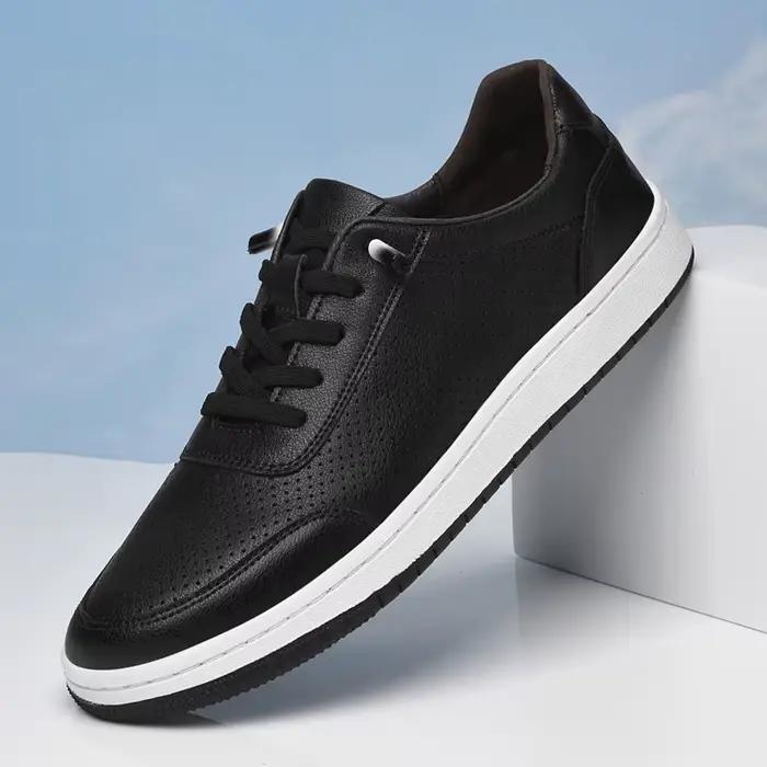 Chaussures de sport et de loisirs pour hommes, marque de mode, respirantes, en cuir véritable, pour