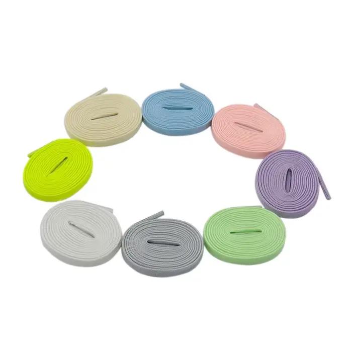 Coolstring-Lacets plats néon phosphorescents, 7mm, baskets blanches décontractées, style boîte de nu