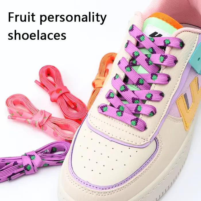 Lacets plats pour chaussures baskets lacets de chaussures pour Tennis impression fruits mignon cordo