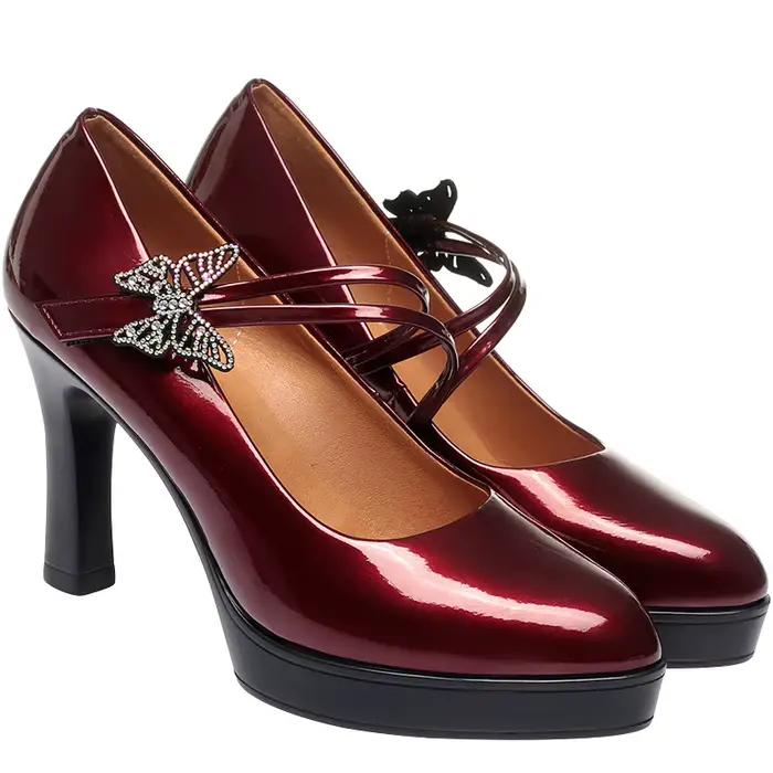 Chaussures simples à talons hauts en cuir, petites chaussures de défilé pour dames, chaussures de da