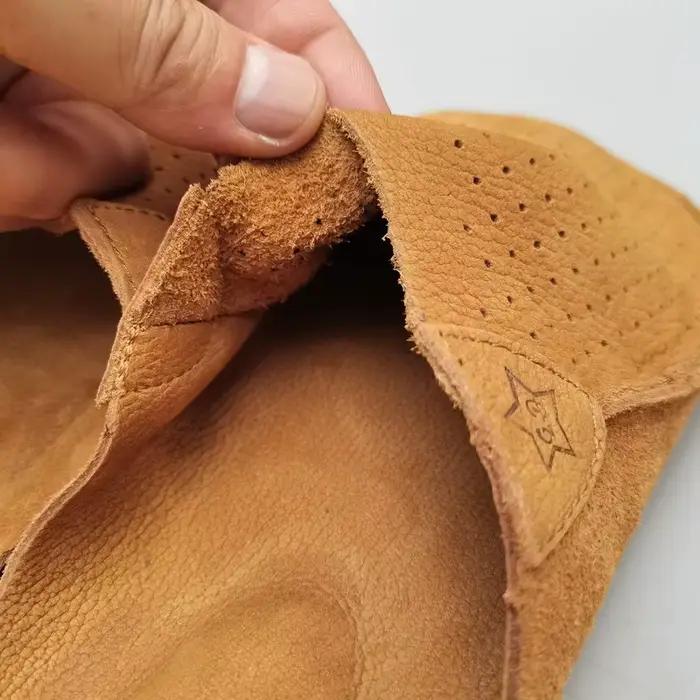 Pantoufles mules en cuir naturel pour hommes, pantoufles d'été en cuir de vache creux, respirant, fo