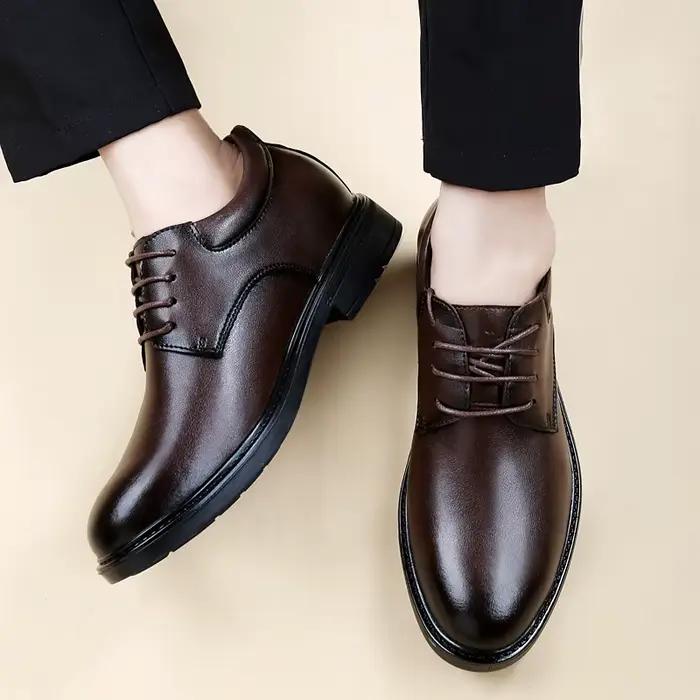 Chaussures formelles britanniques en cuir pour hommes, chaussures de mariage, élévateur de robe de b