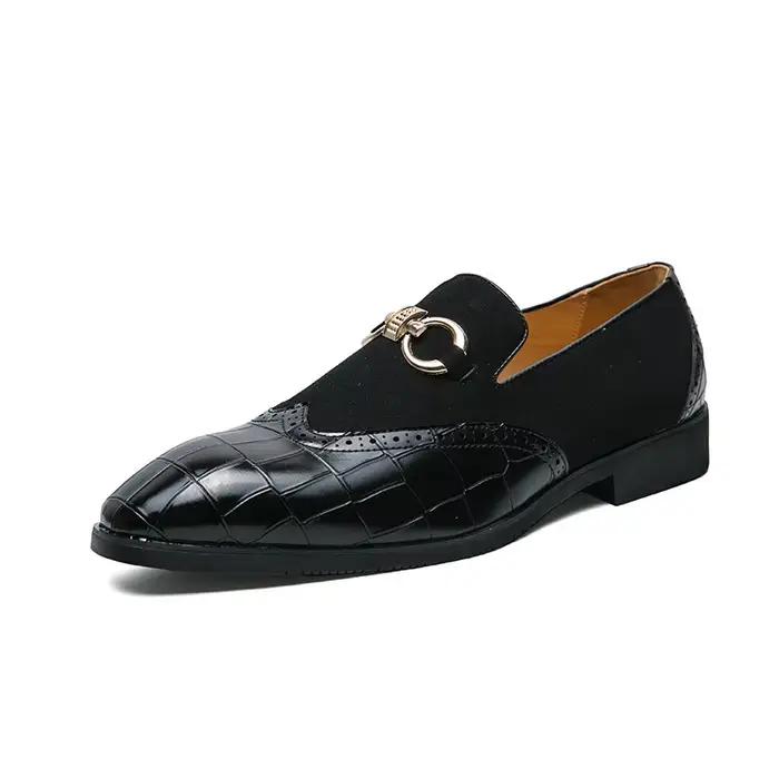 Mode vert mocassins hommes chaussures habillées de luxe de haute qualité hommes fête mariage chaussu