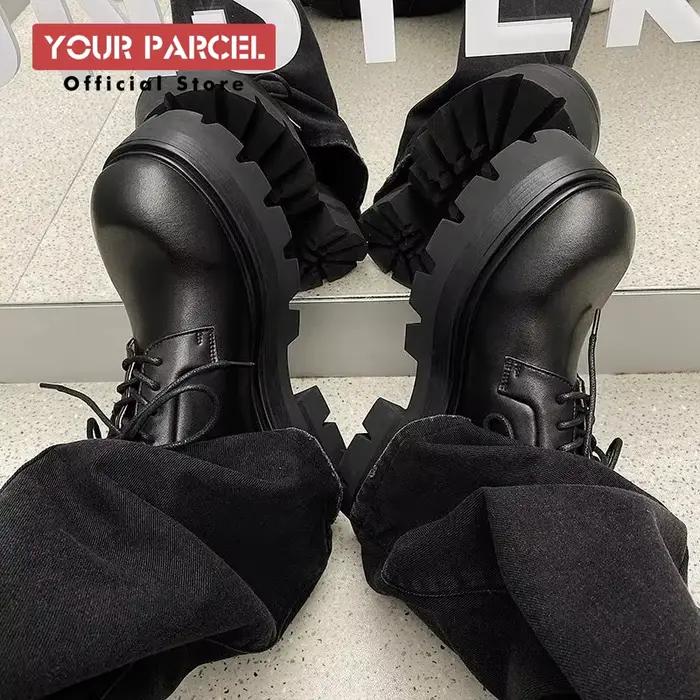 Chaussures en cuir rehaussées pour hommes, chaussures derbies coréennes à l'offre elles épaisses, as