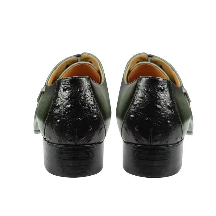 Chaussures Oxford de luxe sculptées en cuir pour hommes, style britannique, pointues, tendance, à la