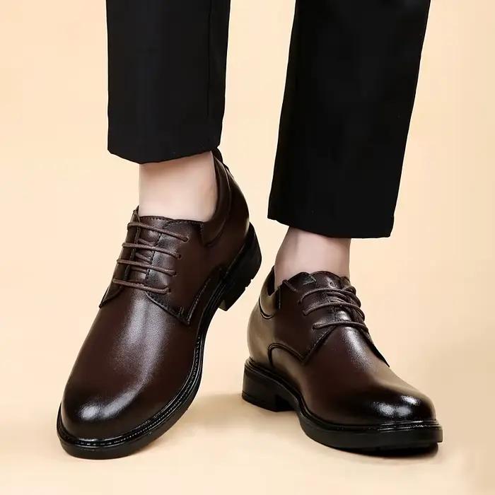 Chaussures formelles britanniques en cuir pour hommes, chaussures de mariage, élévateur de robe de b