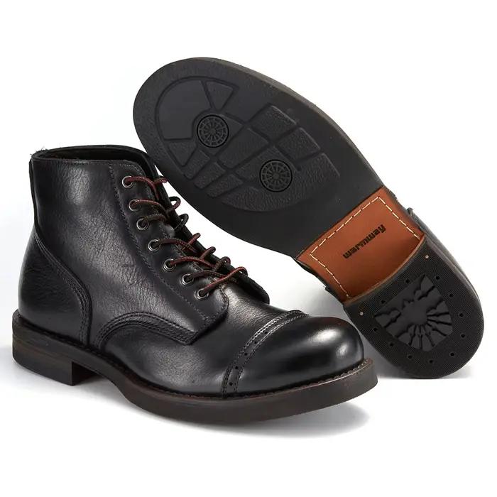 Bottes de Combat en cuir véritable pour hommes, chaussures de luxe, élégantes, faites à la main, poi