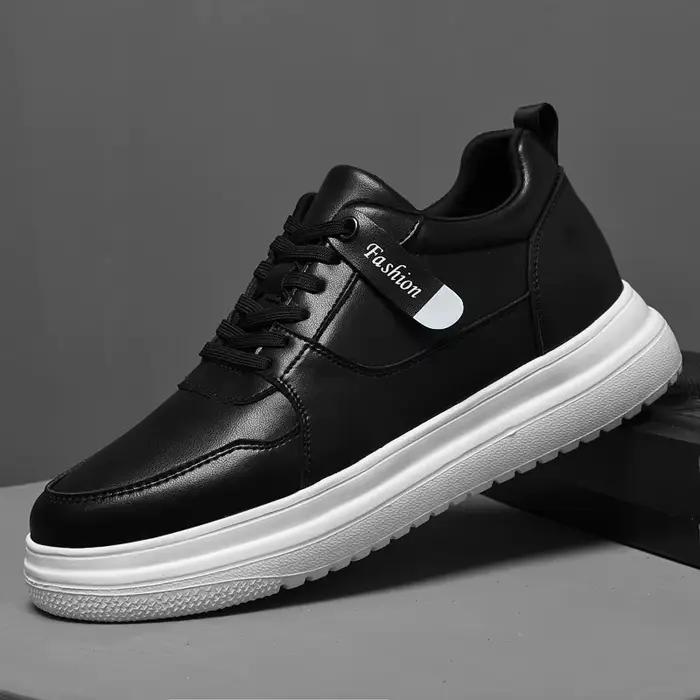 Chaussures rehaussantes classiques pour hommes, chaussures d'extérieur en cuir, chaussures de marche