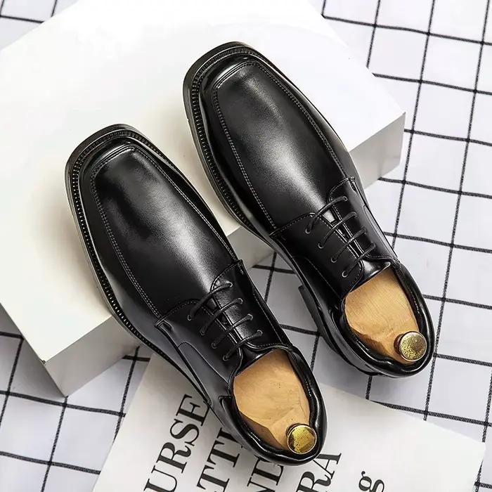 Chaussures en cuir de haute qualité pour hommes, tendance, formelles, britanniques, grande taille 48