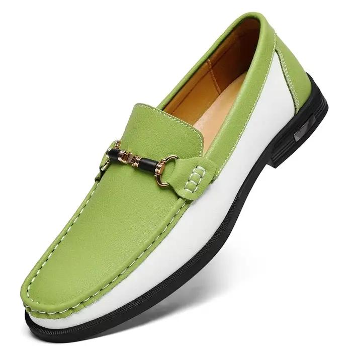 Marque de luxe en cuir véritable hommes chaussures de mariage sans lacet mocassins nouvelle tendance