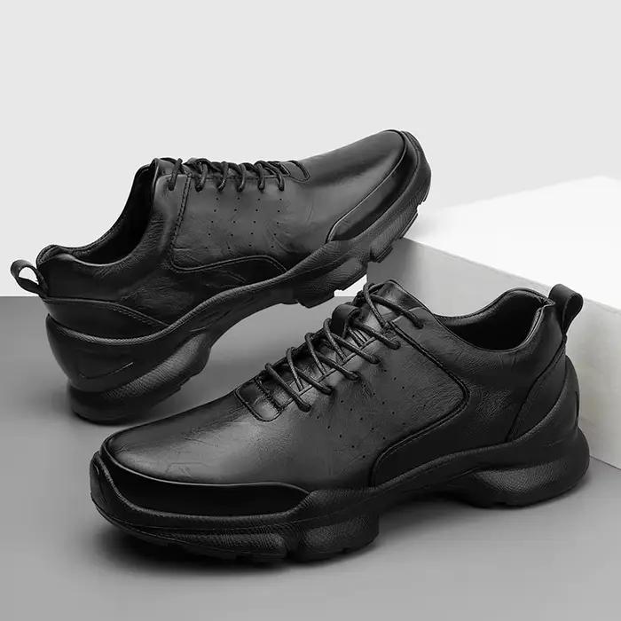Oxford – chaussures d'ascenseur décontractées en cuir de vache pour hommes, ajourées et respirantes,