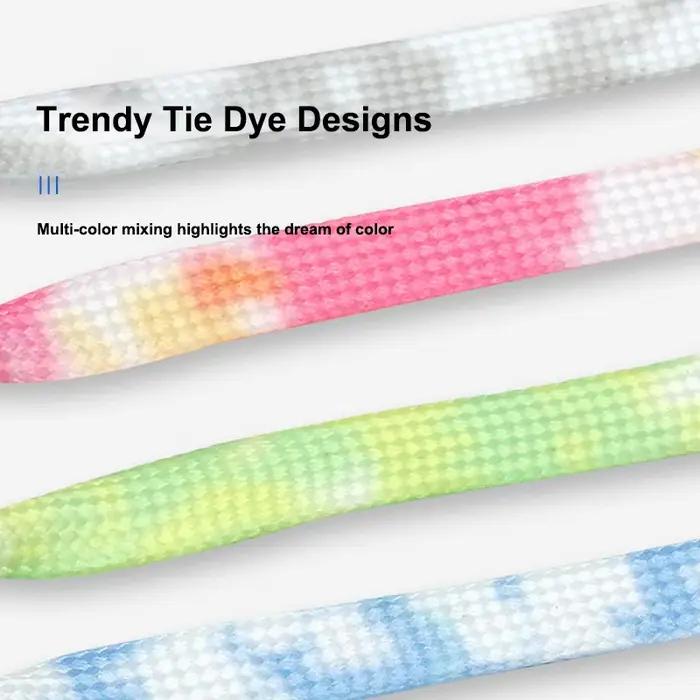 Nouveau cravate-teinture ne se décolore pas lacets chaussures décontractées lacets pour baskets chau