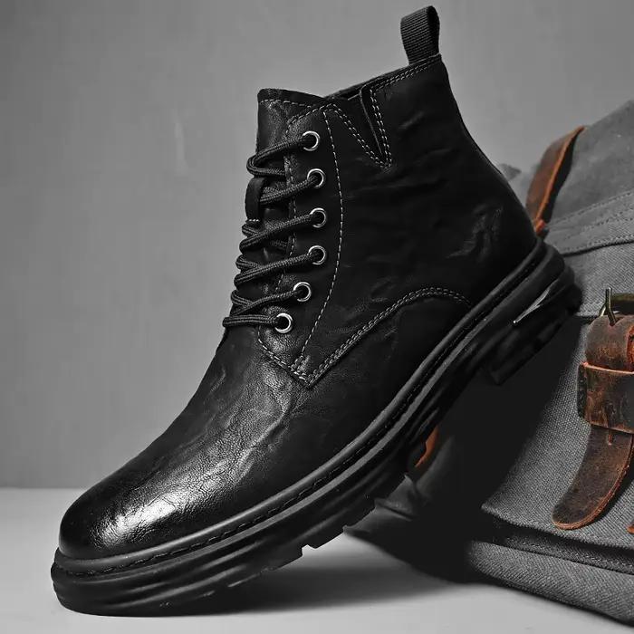 Bottes courtes d'affaires haut de gamme pour hommes, bottes formelles, chaussures de rinçage d'hiver