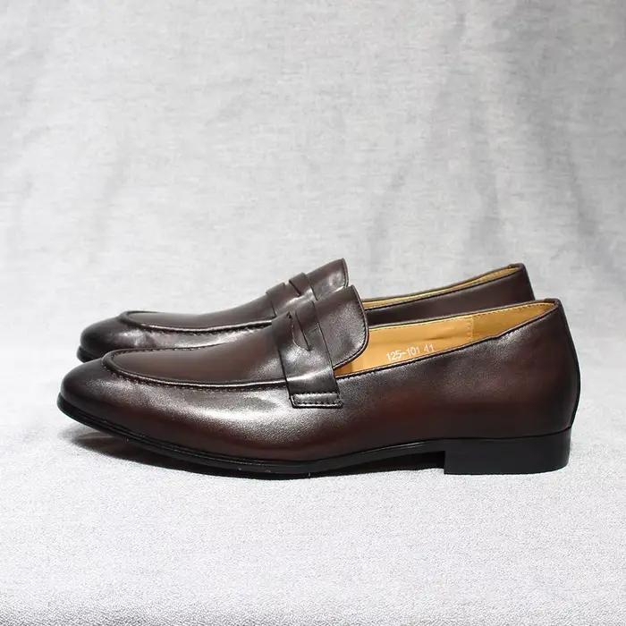 FELIX CHU hommes Penny mocassins chaussures en cuir véritable élégant fête de mariage chaussures hab