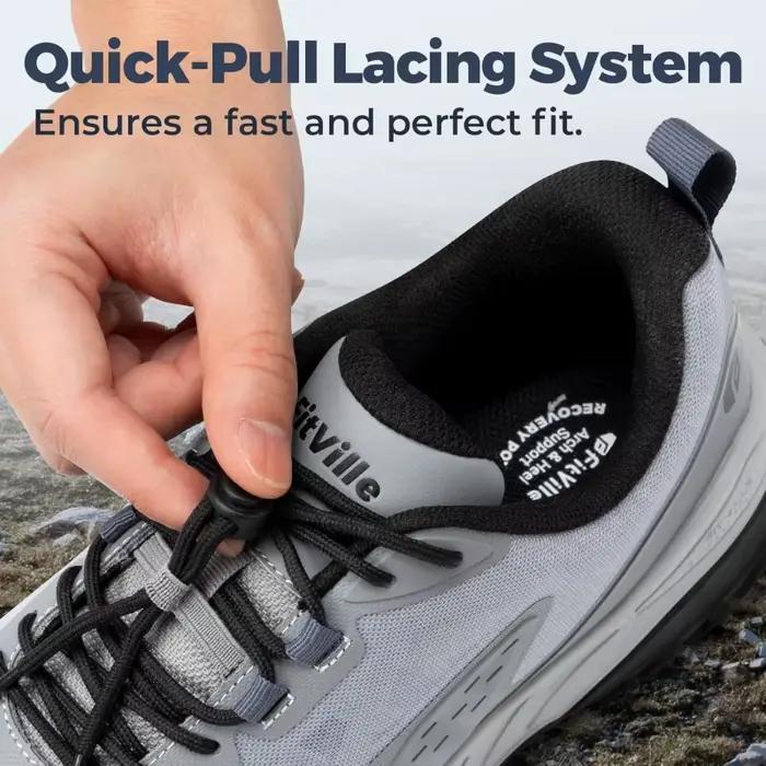 FitVille – baskets large largeur pour hommes, antidérapantes, confortables, pour Trekking, randonnée