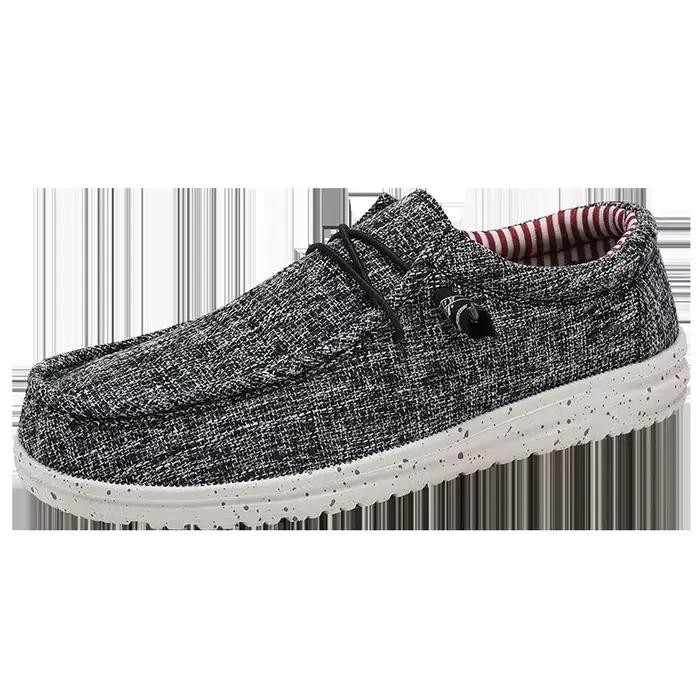 Mocassins en toile à enfiler pour hommes, chaussures carillon décontractées, commerce, paresseux, za