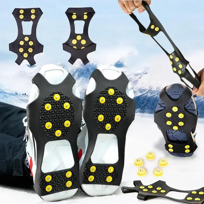 10 goujons neige glace griffe anti-dérapant neige glace Thermo plastique élastomère chaussures d'esc