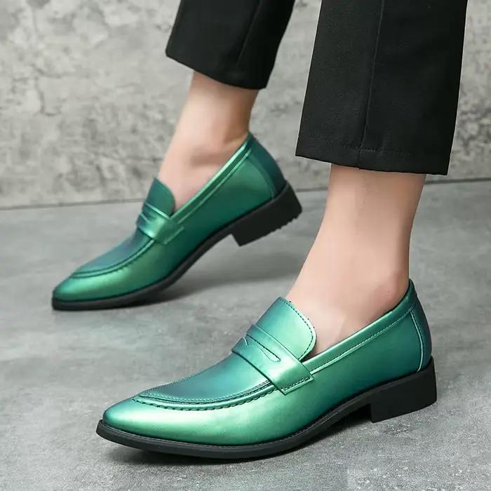 Chaussures en cuir de mariage pour hommes, chaussures d'affaires classiques décontractées, mocassins