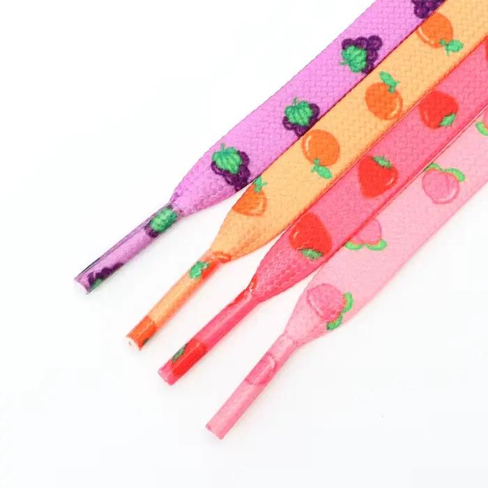 Lacets plats pour chaussures baskets lacets de chaussures pour Tennis impression fruits mignon cordo