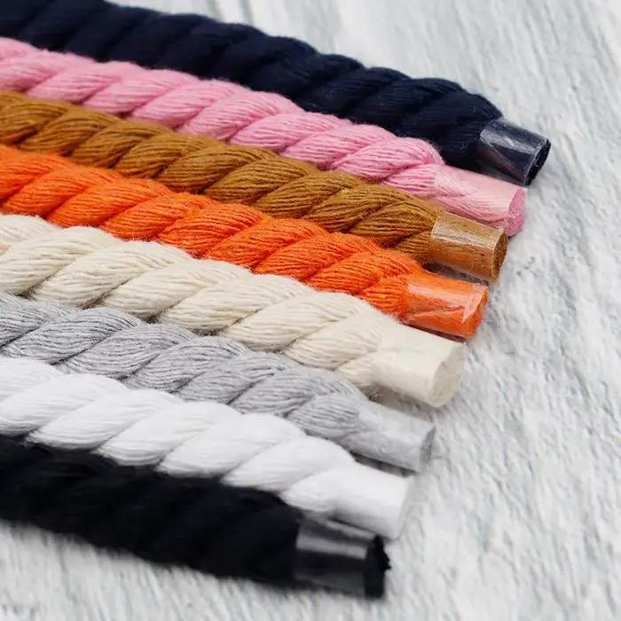 1 paire de lacets ronds colorés 1CM plus épais coton lacet course baskets lacets 100/120/140/160CM b