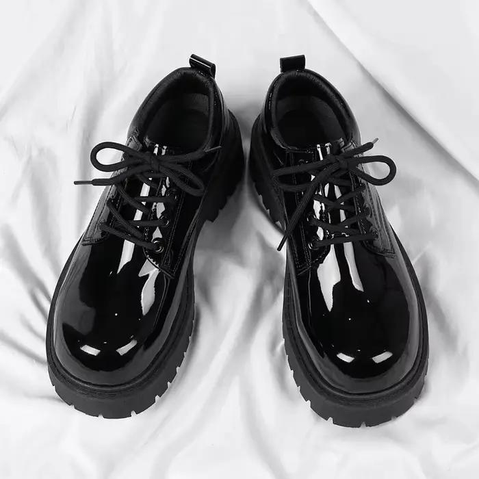Chaussures Derby en Cuir Verni Tendance pour Homme 2026 – Chaussures Habillées Exquises pour Affaire