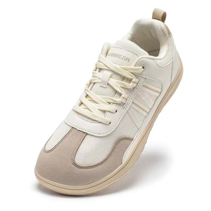 HOBIBEAR unisexe chaussures à bout large pieds nus zéro goutte minimaliste baskets maille cuir artif
