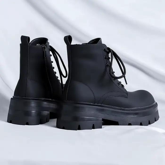 Bottes de rinçage de style britannique pour hommes, de haute qualité, zones noires solides, 03, robe