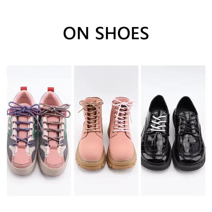 Lacets de chaussures à paillettes métalliques lacets ronds brillants or argent chaussures en soie de