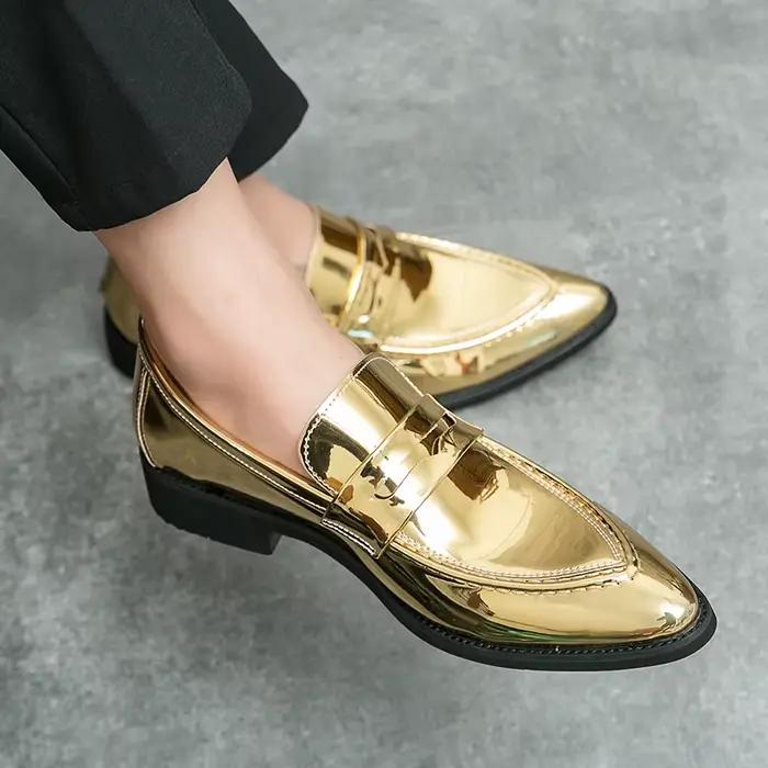 Chaussures en cuir de mariage pour hommes, chaussures d'affaires classiques décontractées, mocassins